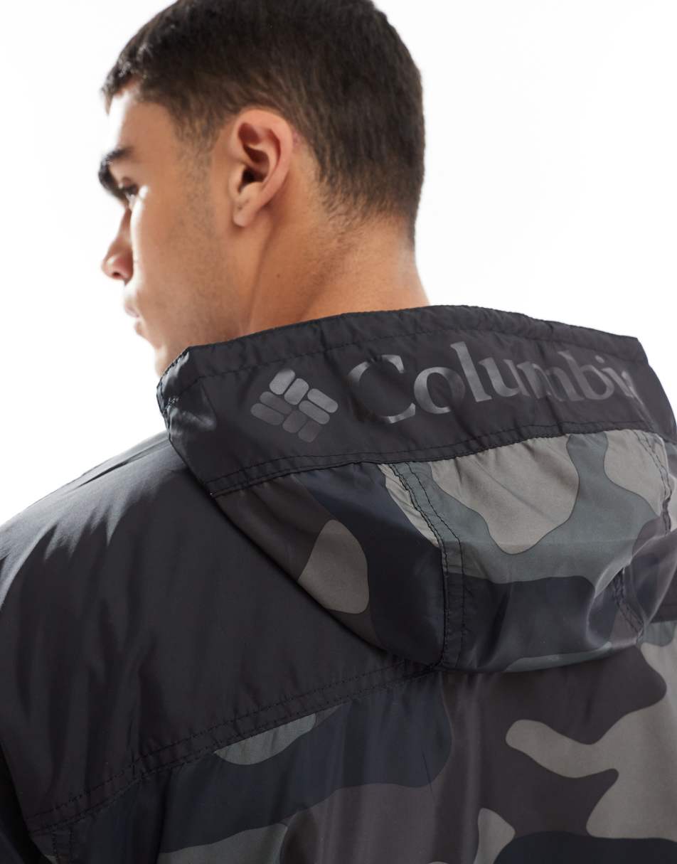 Challenger windbreaker jacket in black camo