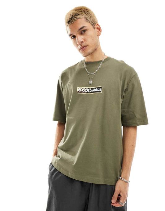 Reventure central logo t-shirt in khaki