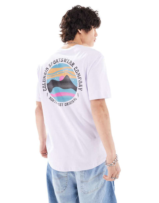 Rollingwood back print t-shirt in lilac Exclusive