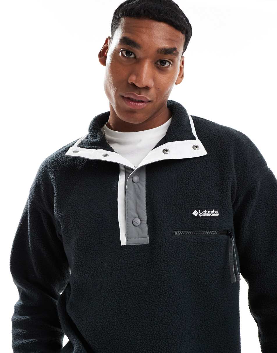 Helvetia II half snap fleece in black