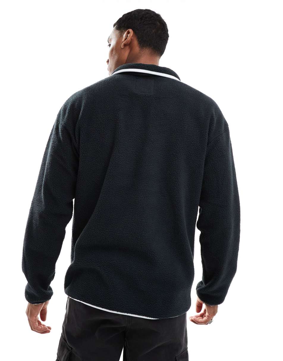 Helvetia II half snap fleece in black