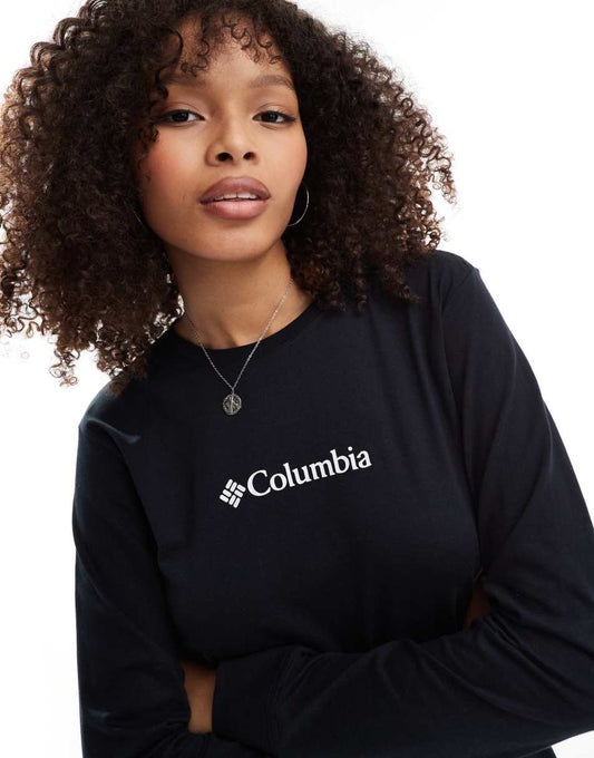 North Cascades long sleeve t-shirt in black and gem