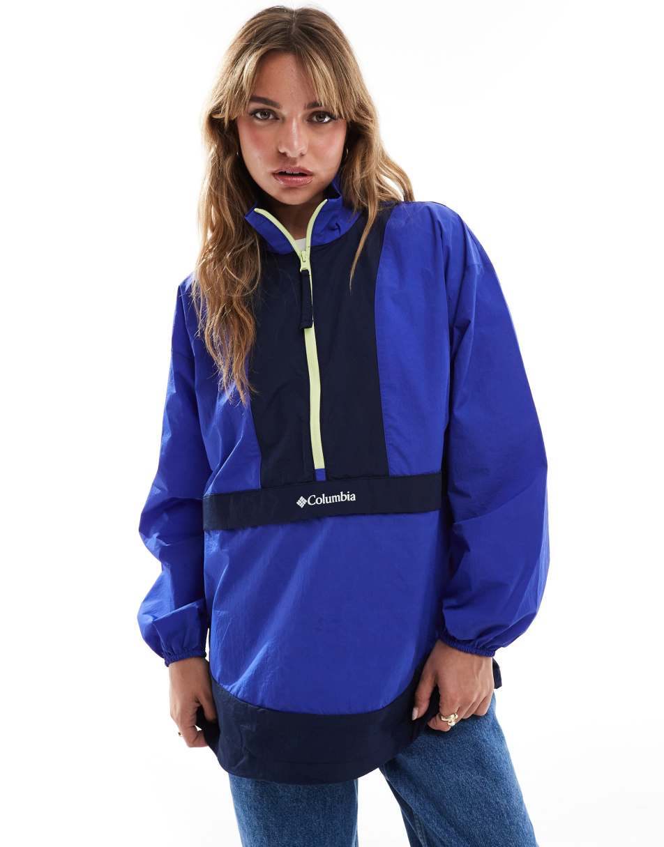 Boundless Adventure anorak in clematis blue and collegiate navy