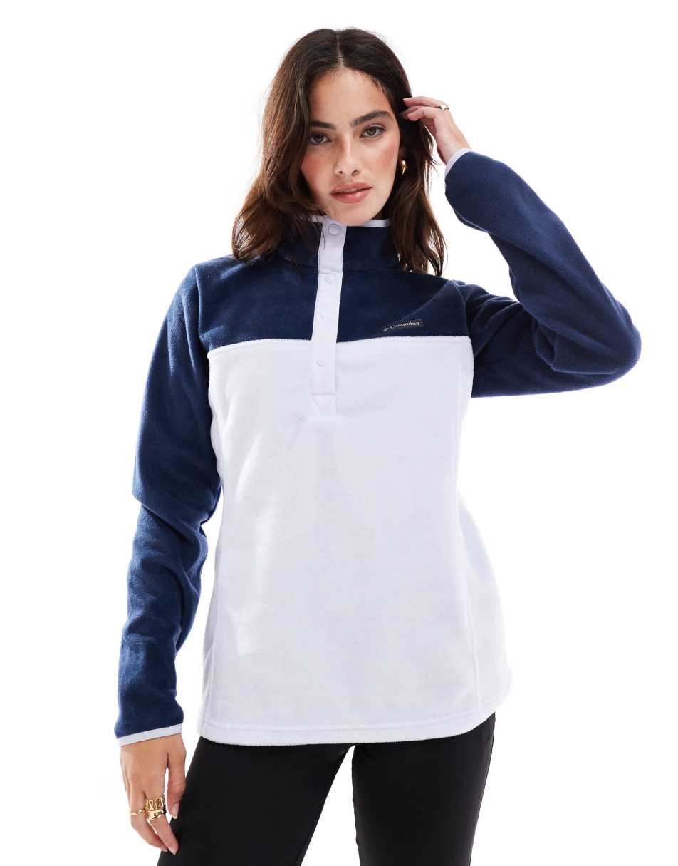 Benton Springs II half snap pull over fleece in collegiate navy and snowdrift