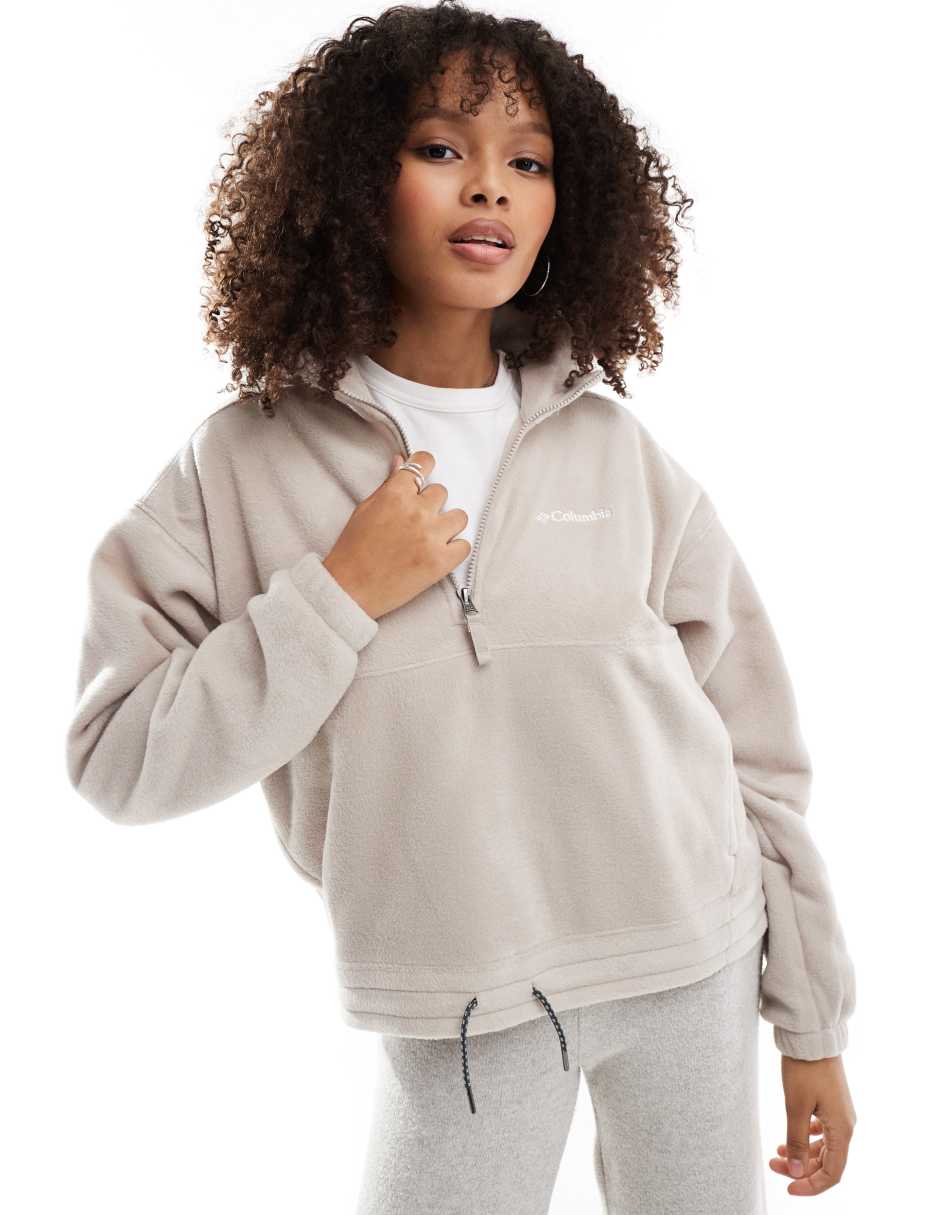 Brushy Bay half zip fleece in crushed clay