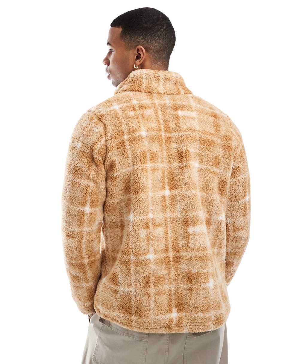 West Bend Print Full Zip in camel