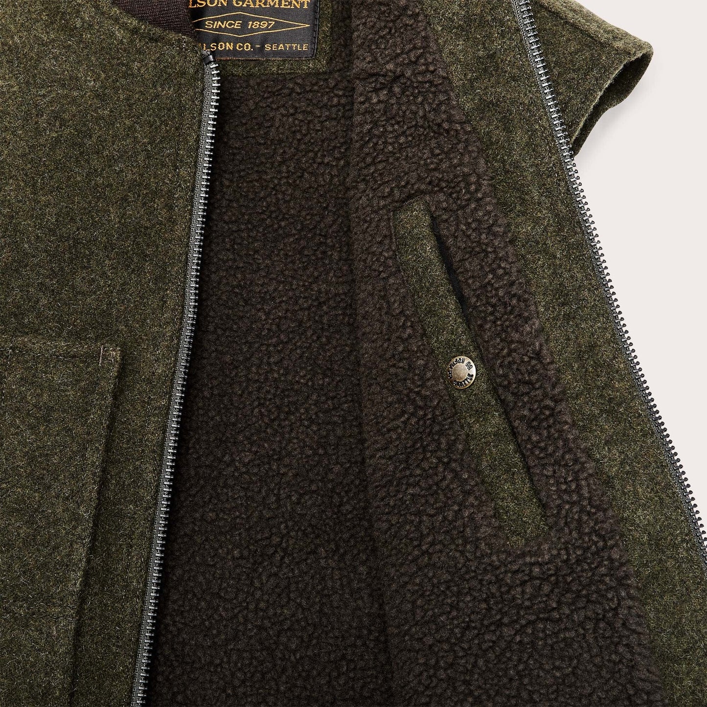 LINED MACKINAW WOOL WORK VEST