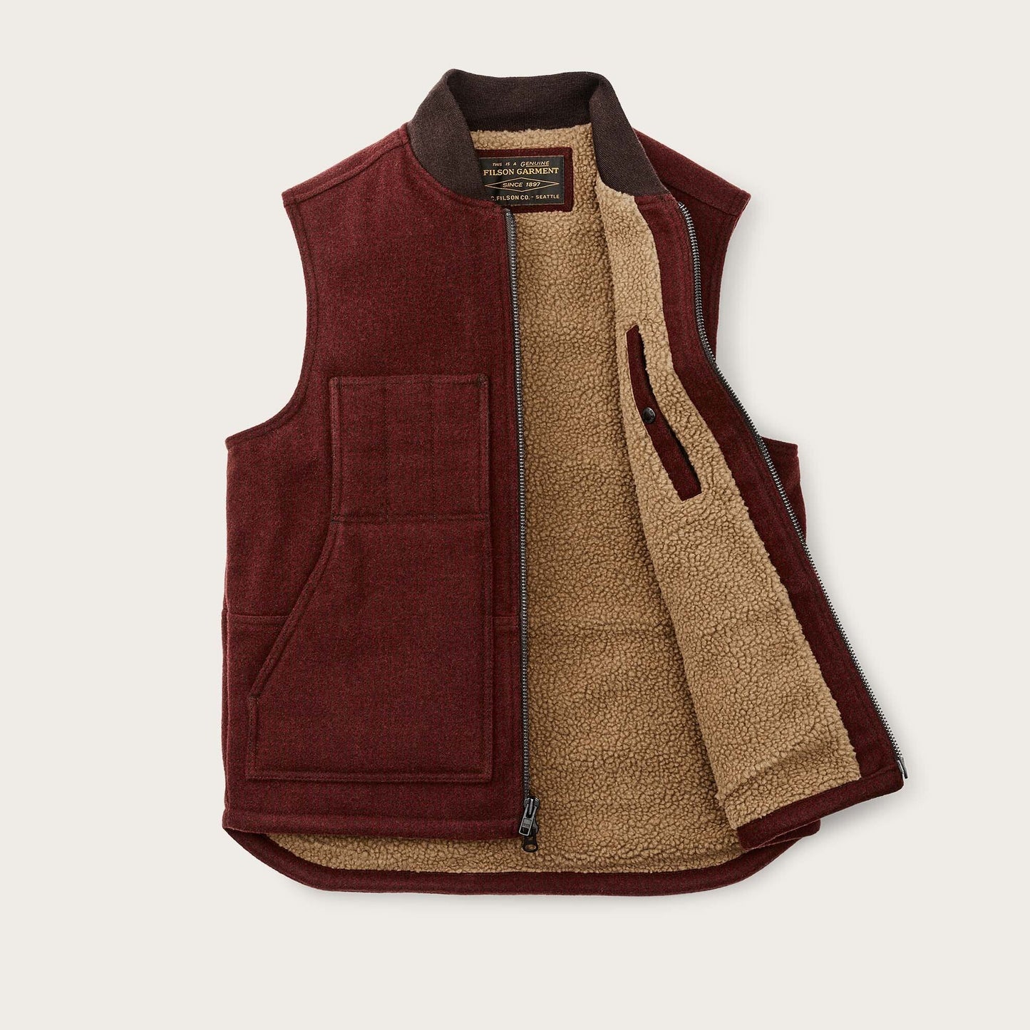 LINED MACKINAW WOOL WORK VEST